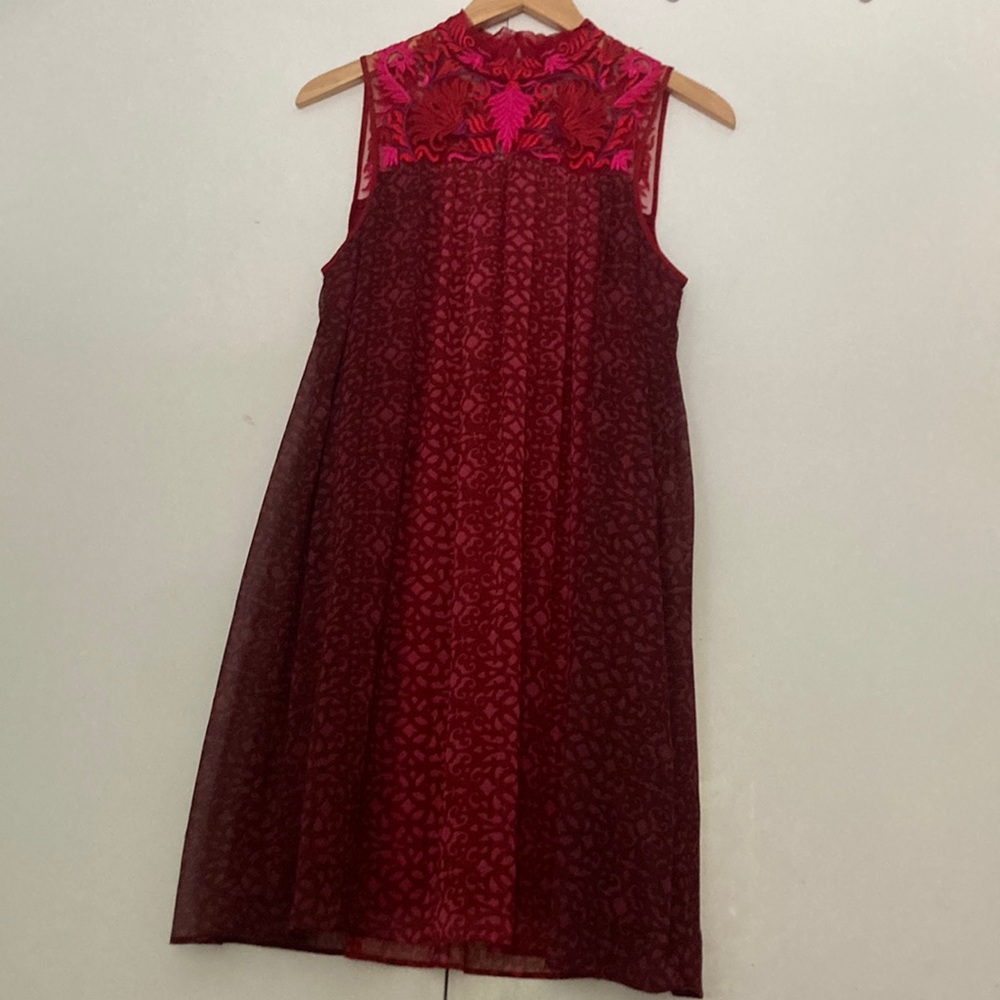 Anthropologie Swing Dress size 6 magenta color - Picture 2 of 11